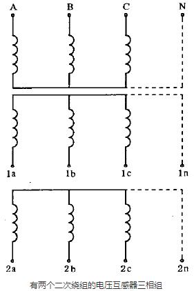 有兩個(gè)二次繞組的電壓互感器三相組